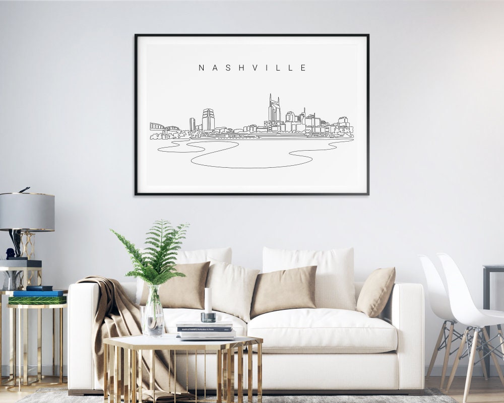 Nashville Skyline Wall Art Nashville Art Print Wall Decor Etsy