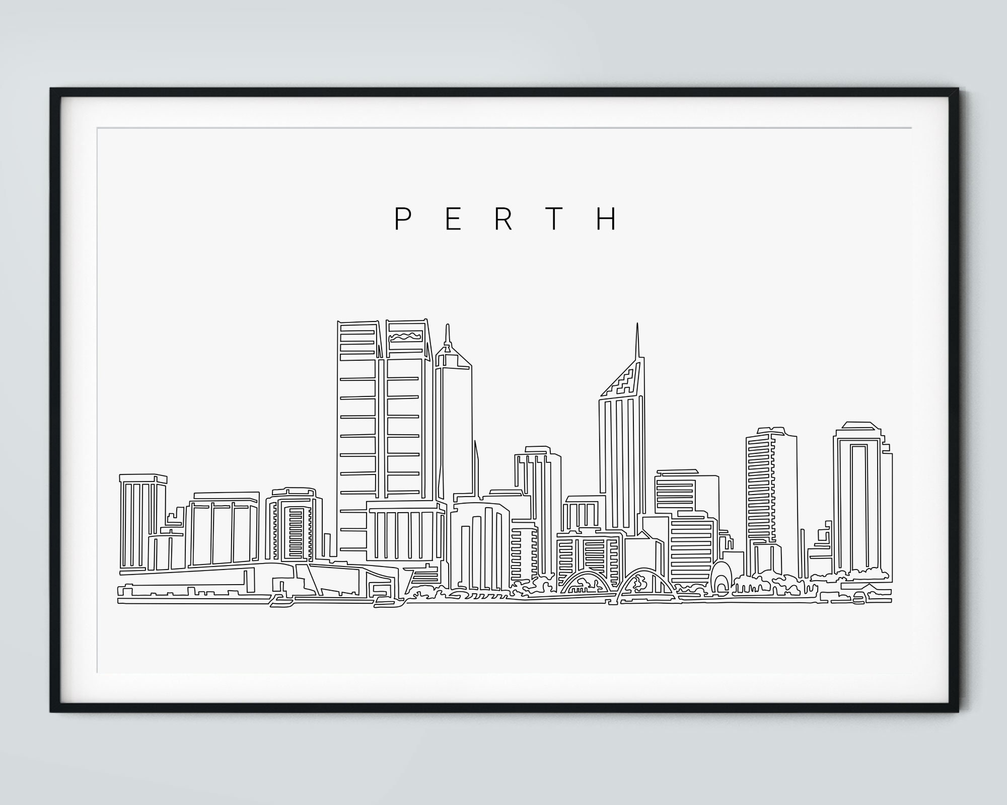Perth Skyline Wall Art Perth Australia Art Print with Etsy