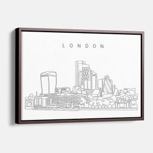 London Canvas Art Print - London Skyline Canvas Wall Art with Business Cityscape as Single Line Art - London Wall Decor Gift for New Home