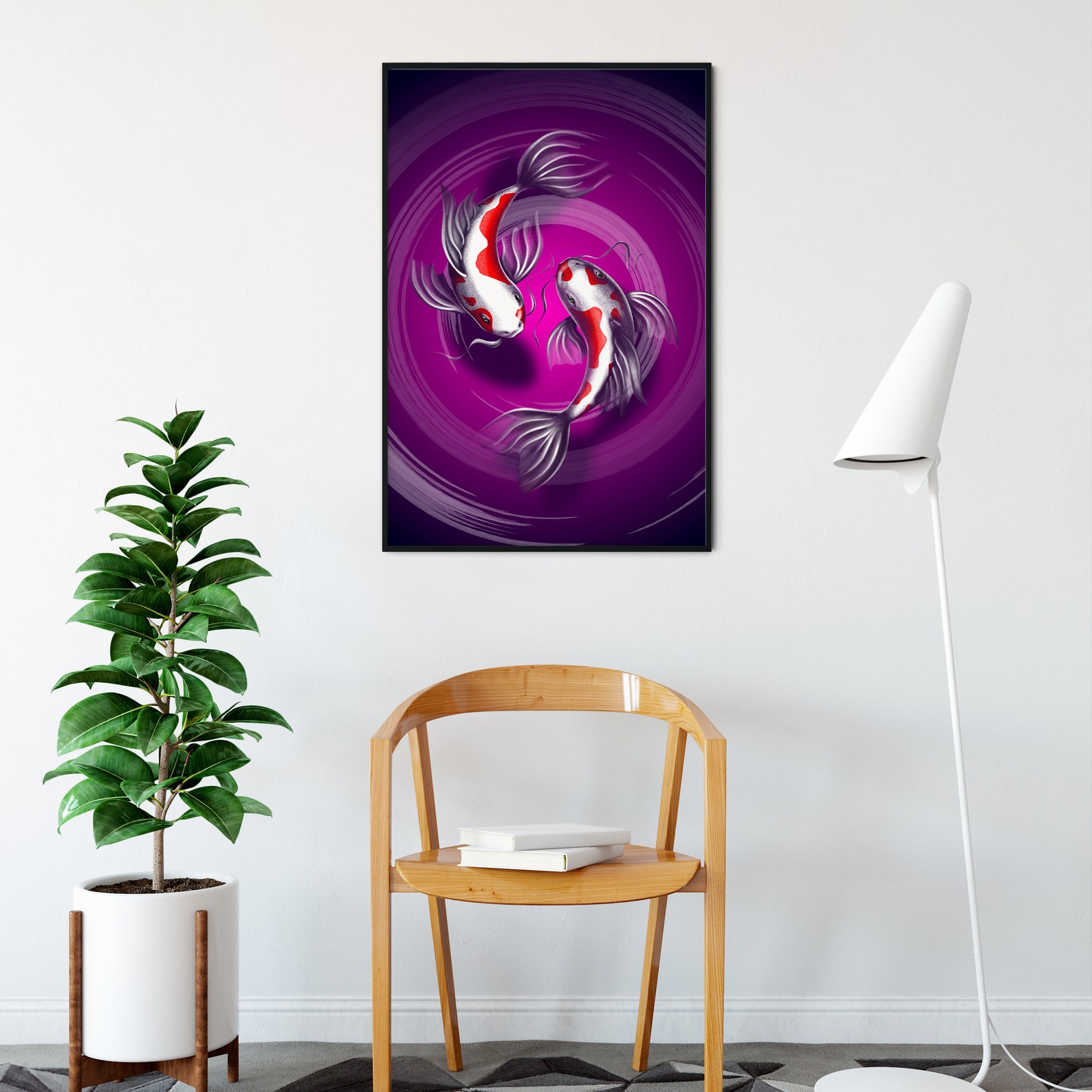 Koi Fish Wall Art as Framed Wall Decor Koi Art Print Home Etsy