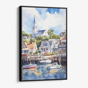 Cape Cod Canvas Print: Watercolor Coastal Home Decor