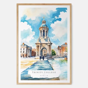 Trinity College Art Print, Dublin Watercolor Wall Art, Ireland Travel Decor, Dublin Gift, College Wall Art, New Home Gift, Irish Wall Decor