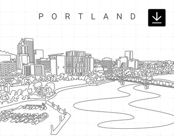 Portland Oregon Skyline Line Art - Etsy