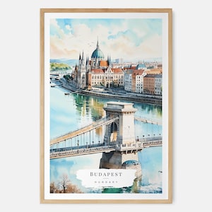 Budapest Watercolor Art Print - Budapest City Wall Art - Hungary Travel Print - Europe Travel Gift - Moving Gift - New Home Gift