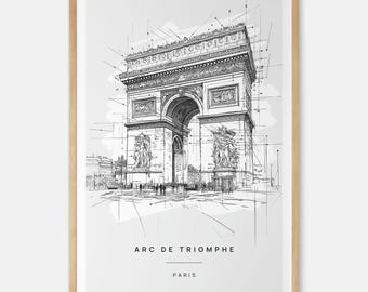 Arc De Triomphe Art Print - Paris France Travel Poster - Travel Art Gift - Great Moving or New Home Gift