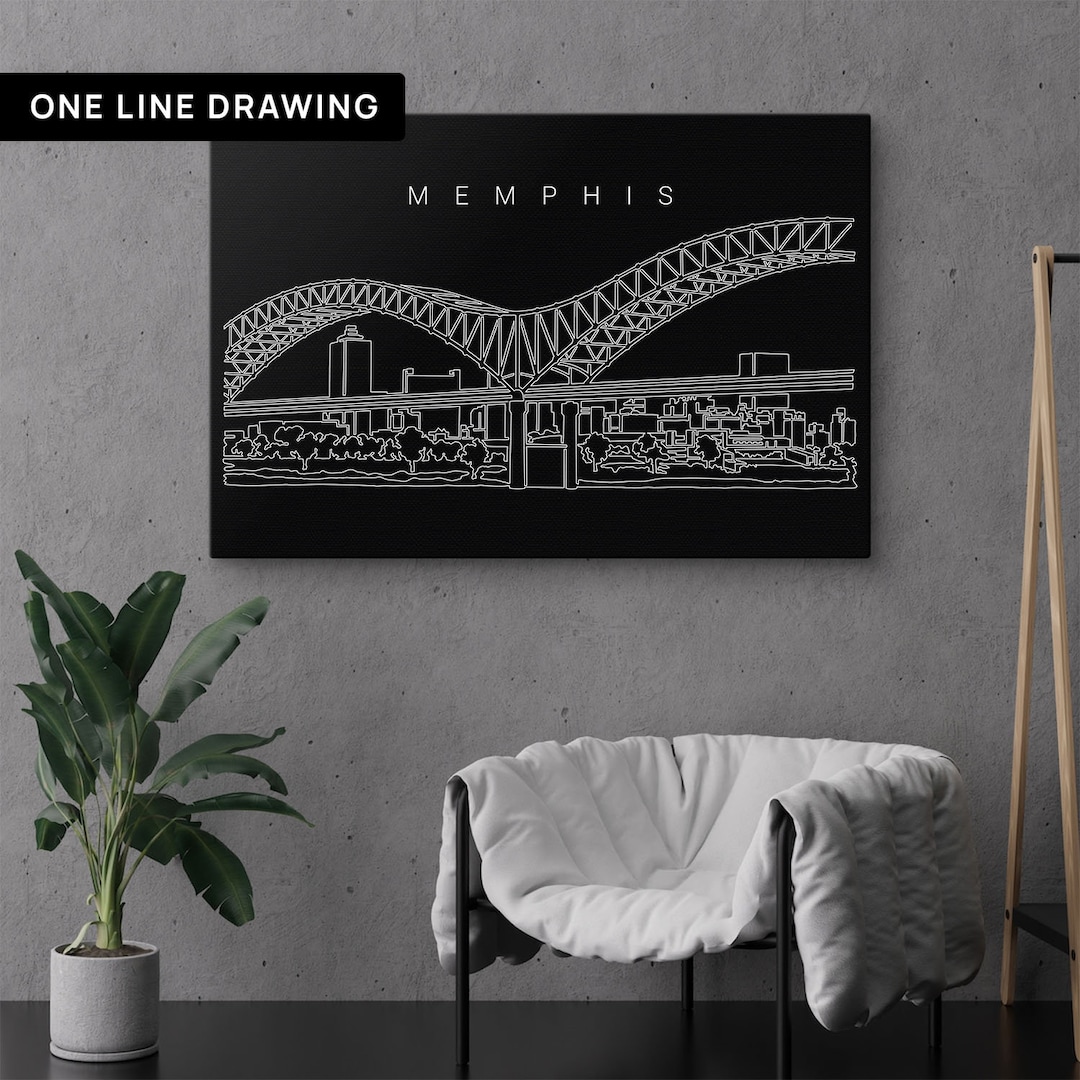 Memphis Canvas Art Print Memphis Skyline Canvas Wall Art Etsy