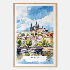 Prague St. Vitus Cathedral Watercolor Art Print - Europe Wall Art - Czech Republic Travel Print - Travel Gift - Moving Gift - New Home Gift