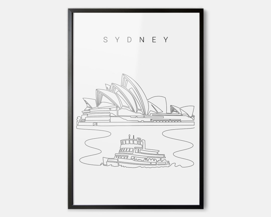 Framed Sydney Opera House Art Print Sydney Wall Art With Etsy