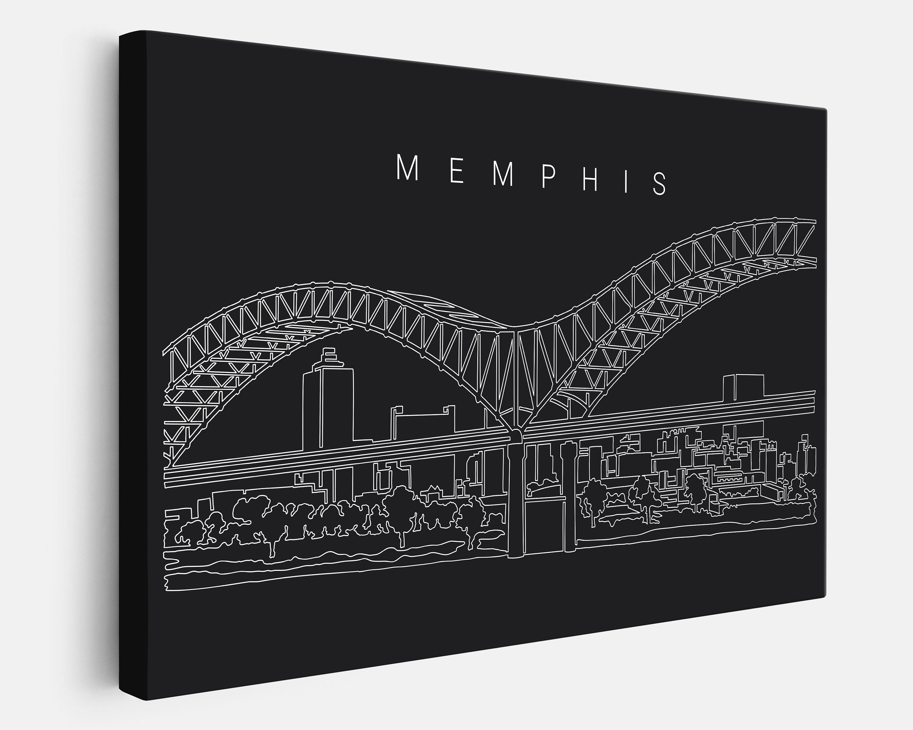Memphis Canvas Art Print Memphis Skyline Canvas Wall Art Etsy