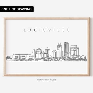 Louisville Skyline Wall Art - Louisville Art Print with One Line Drawing - Louisville KY Poster - Louisville Wall Decor Gift - New Home Gift