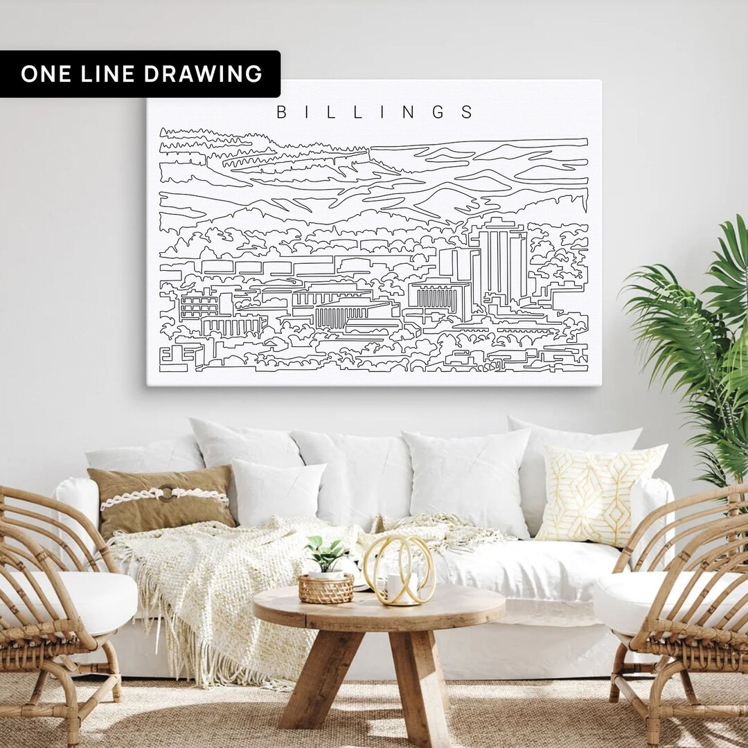 Billings Skyline Canvas Art Print Billings Montana Canvas Etsy