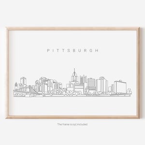 Pittsburgh Skyline Wand Kunst - Pittsburgh Kunstdruck mit One Line Zeichnung - Pittsburgh Wand Dekoration Geschenk - Pennsylvania Reise Poster