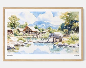 サパ渓谷の水彩画：棚田の風景画 - Etsy 日本