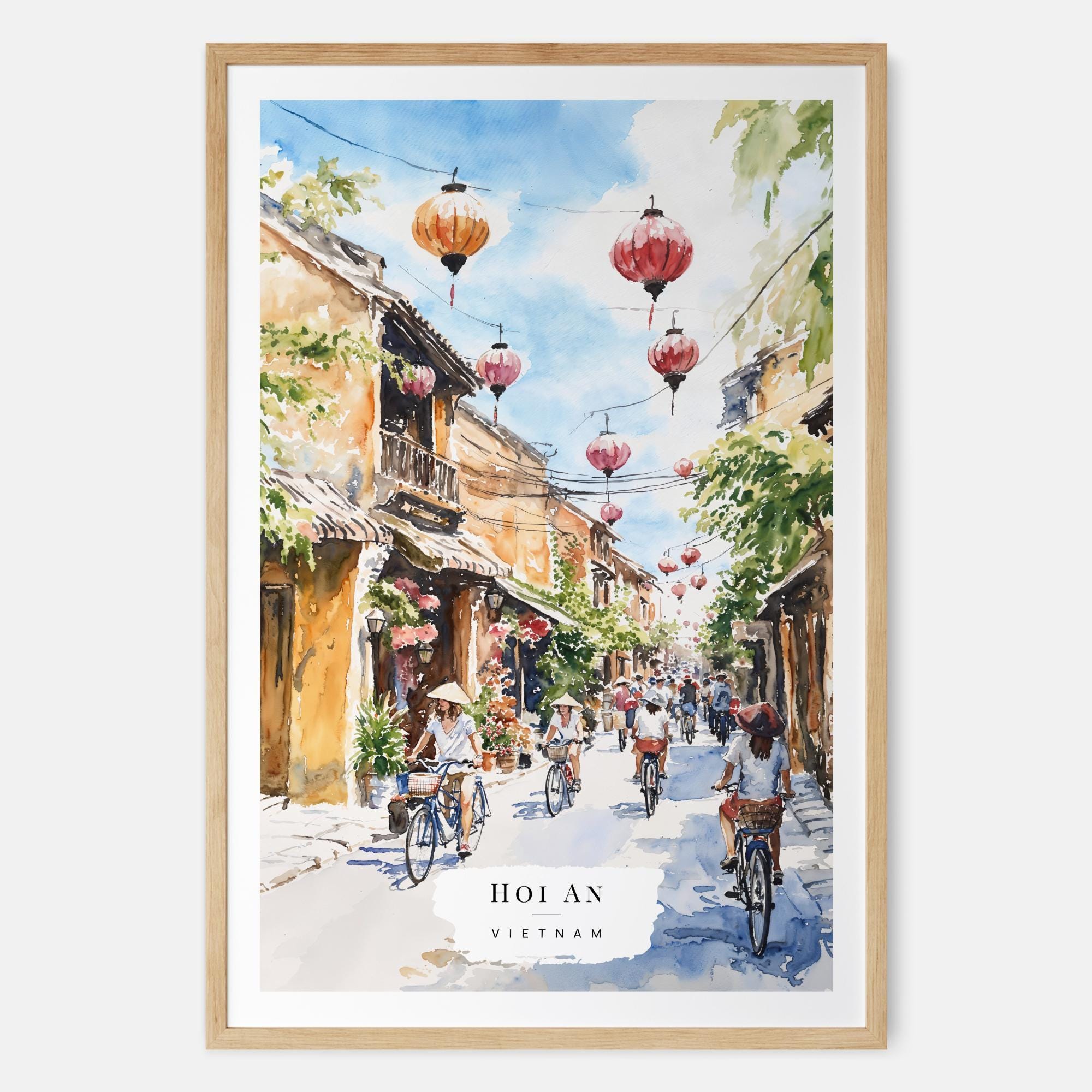 ホイアン ベトナム 水彩画 アートプリント - ベトナム ウォールアート