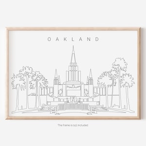 Oakland Temple Kunstdruck - Kalifornien Poster mit Oakland Temple One Line Zeichnung - Oakland Poster - Oakland Wanddekoration - Neues Zuhause Geschenk
