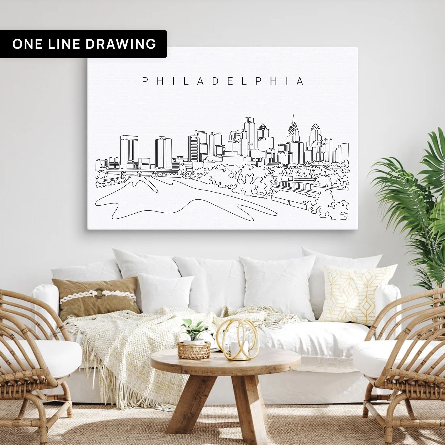 Canvas Set of Philadelphia City, Philadelphia Downtown