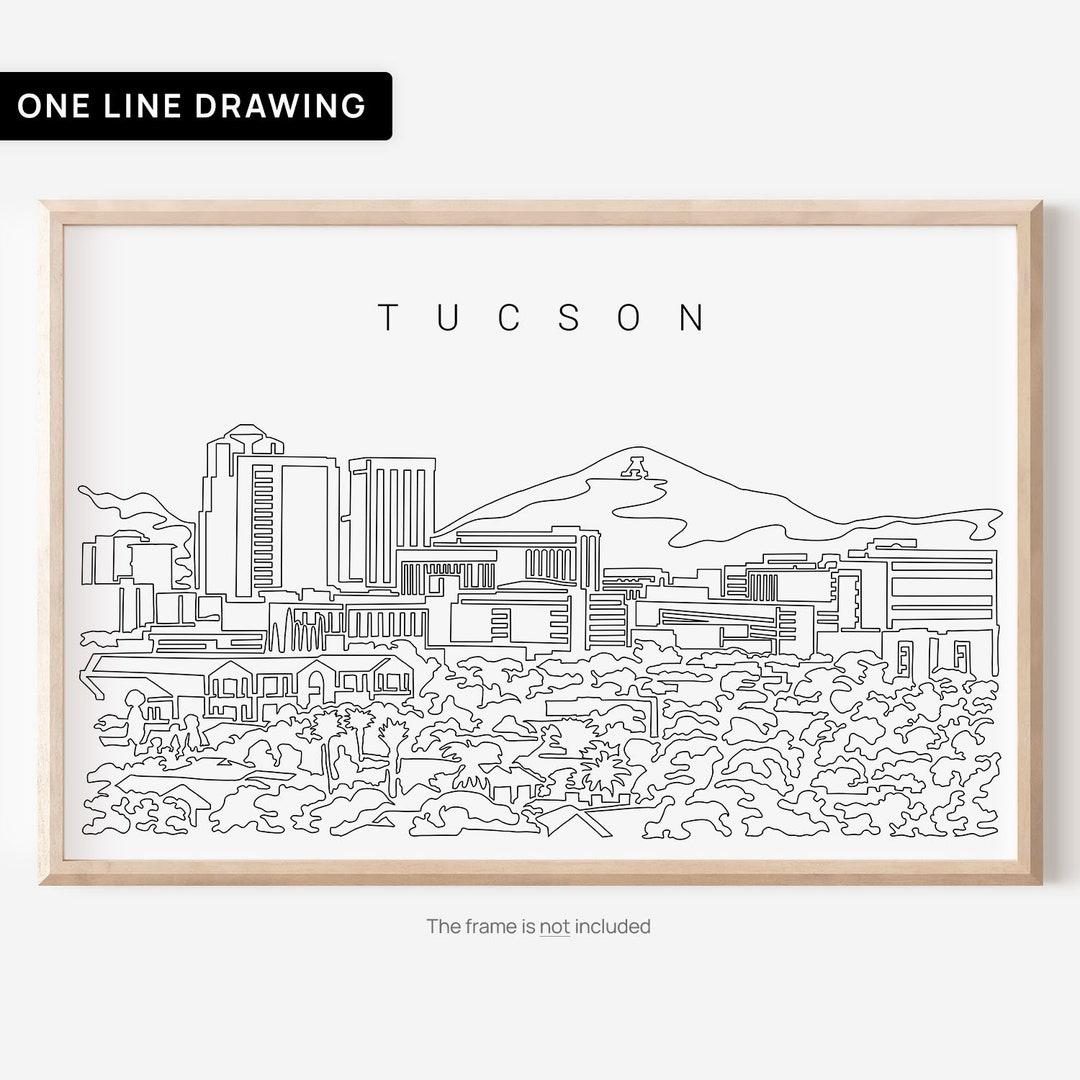 Tucson Skyline Wall Art Tucson Arizona Art Print With Etsy