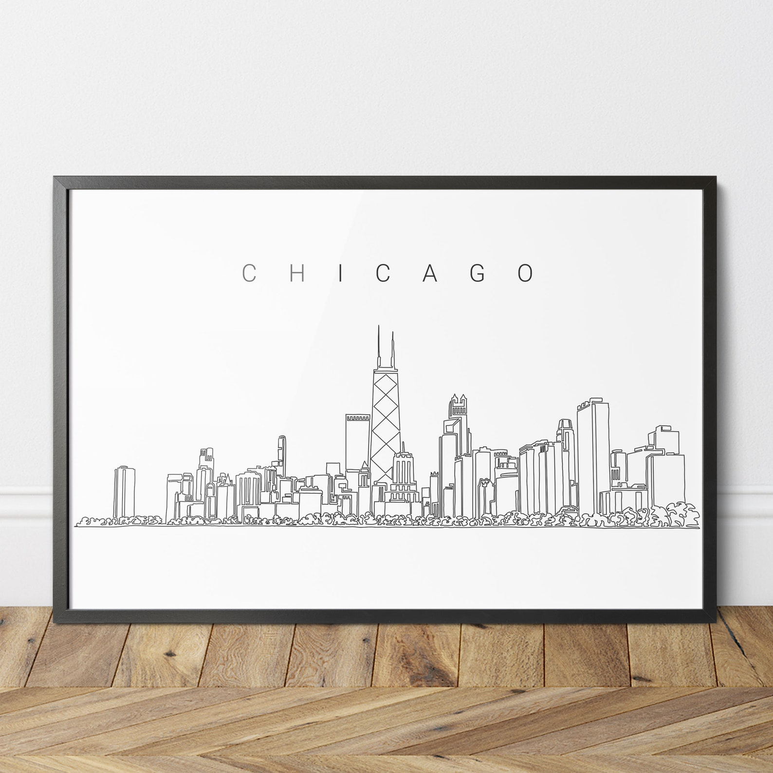 Framed Chicago Wall Art Chicago Art Print with Frame as Etsy