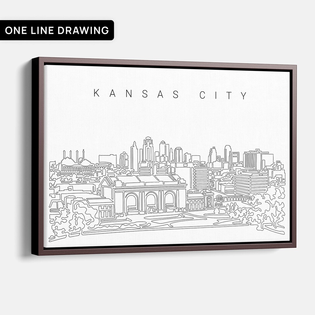Kansas City Skyline Canvas Art Print Kansas City Wall Art Kansas Art