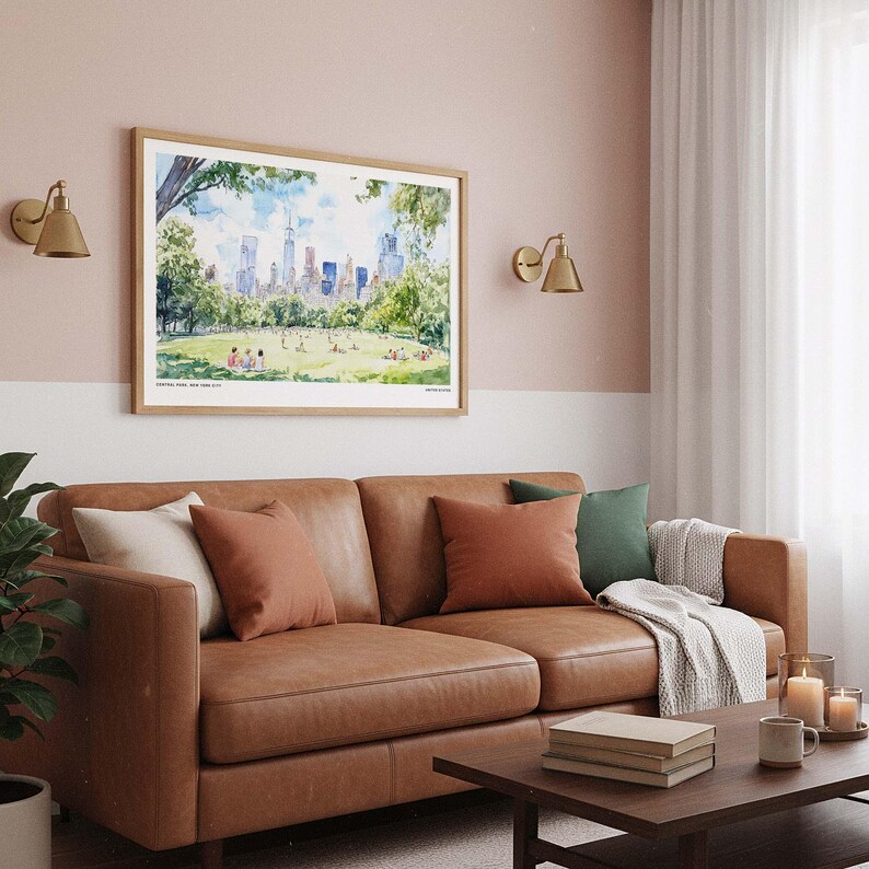 Central Park Art Print: Watercolor Urban Landscape of New York City image 4