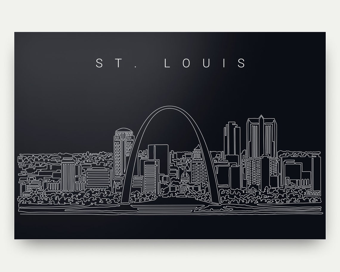 St Louis Art Print St Louis Skyline Wall Art Saint Louis Etsy