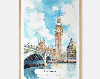 一点もの　油絵　絵画　タペストリー　ロンドン橋　ロンドン　インテリア　壁掛け ロンドンアート 水彩画 都市風景画 ビッグベン 時計塔 アート