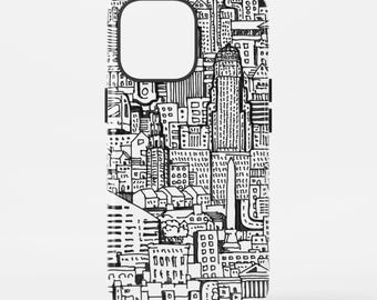 Buffalo NY Phone Case with abstract City Line Art - USA Travel Gift - Great Exchange or Graduation Gift - For Various Phone Models