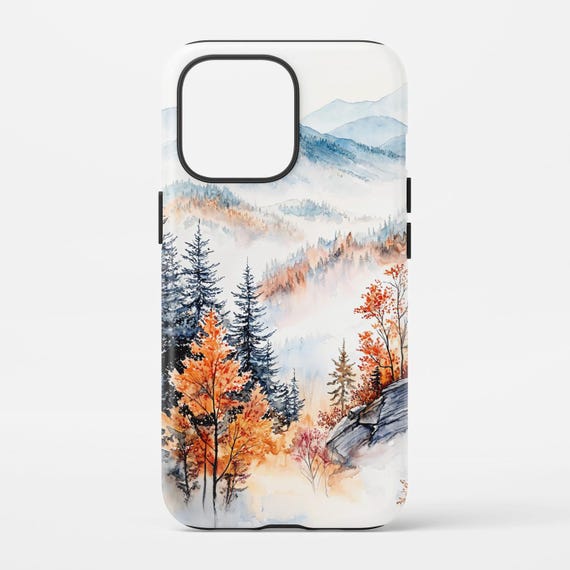 Great Smoky Mountains National Park Phone Case With Watercolor Art,  National Park Gift, Mountain Art Phone Cover, Hiking Lover Gift - Etsy