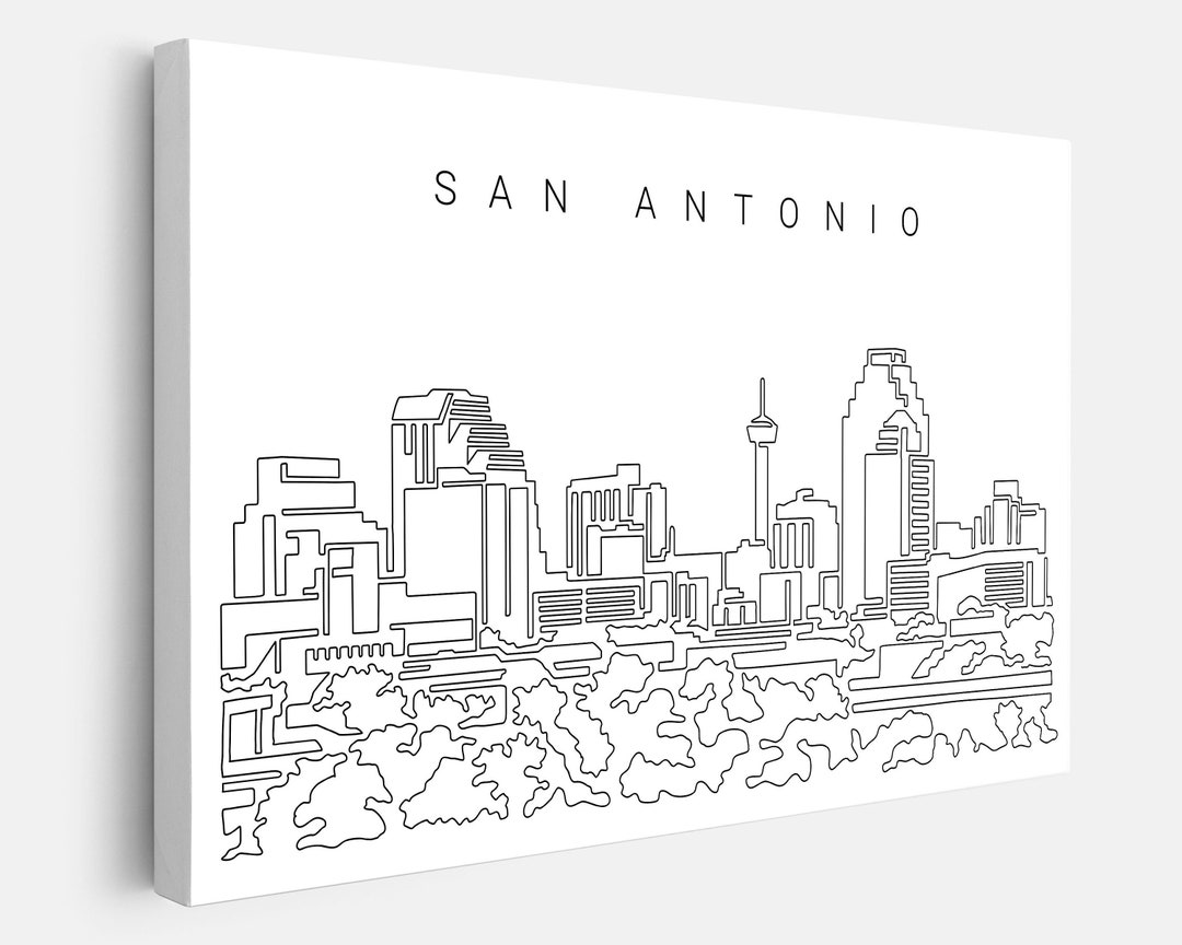 San Antonio Skyline Canvas Wall Art San Antonio Canvas Art Etsy