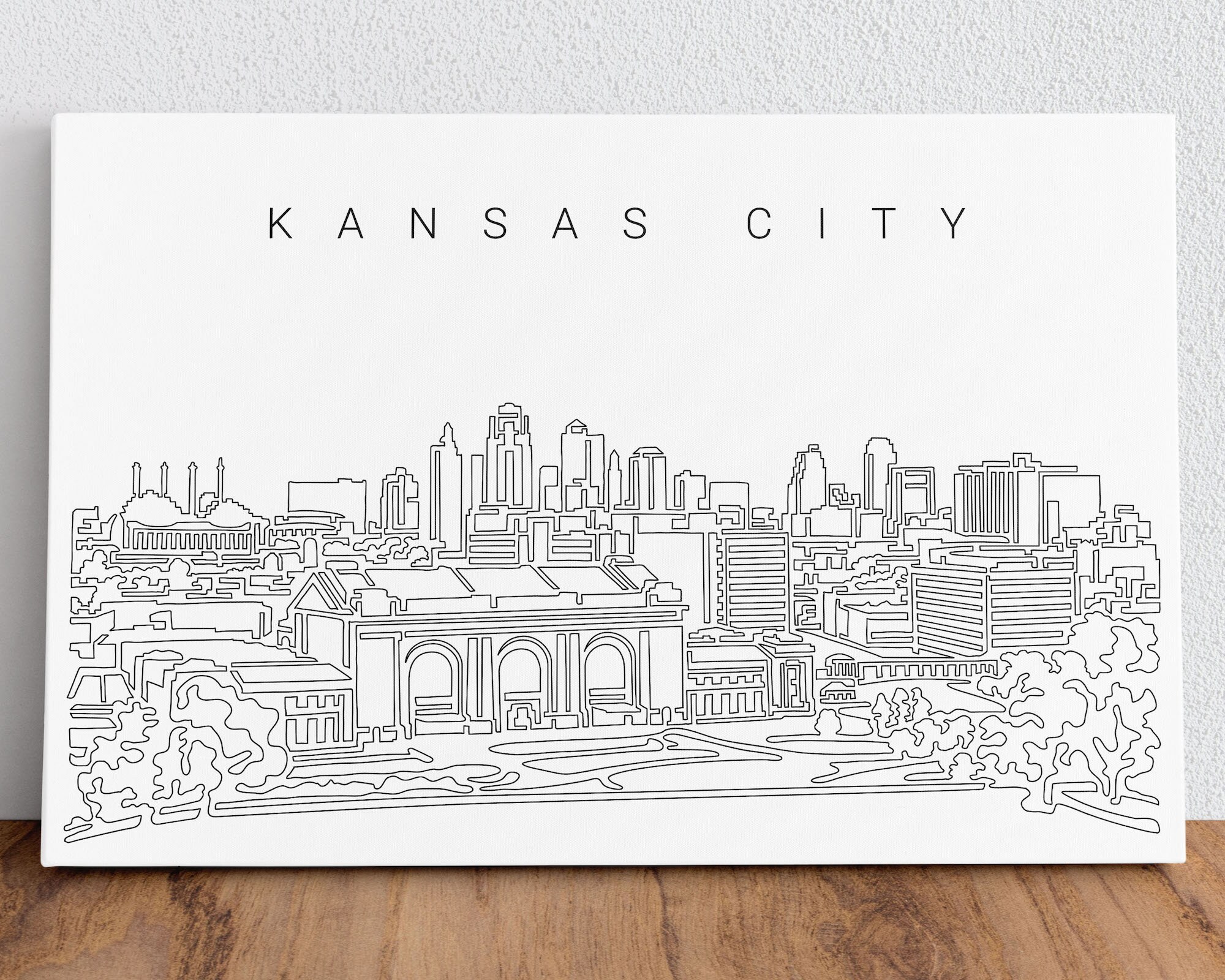 Kansas City Skyline Canvas Art Print Kansas City Wall Art Etsy