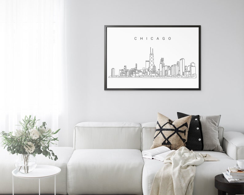 Framed Chicago Wall Art Chicago Art Print With Frame as Etsy