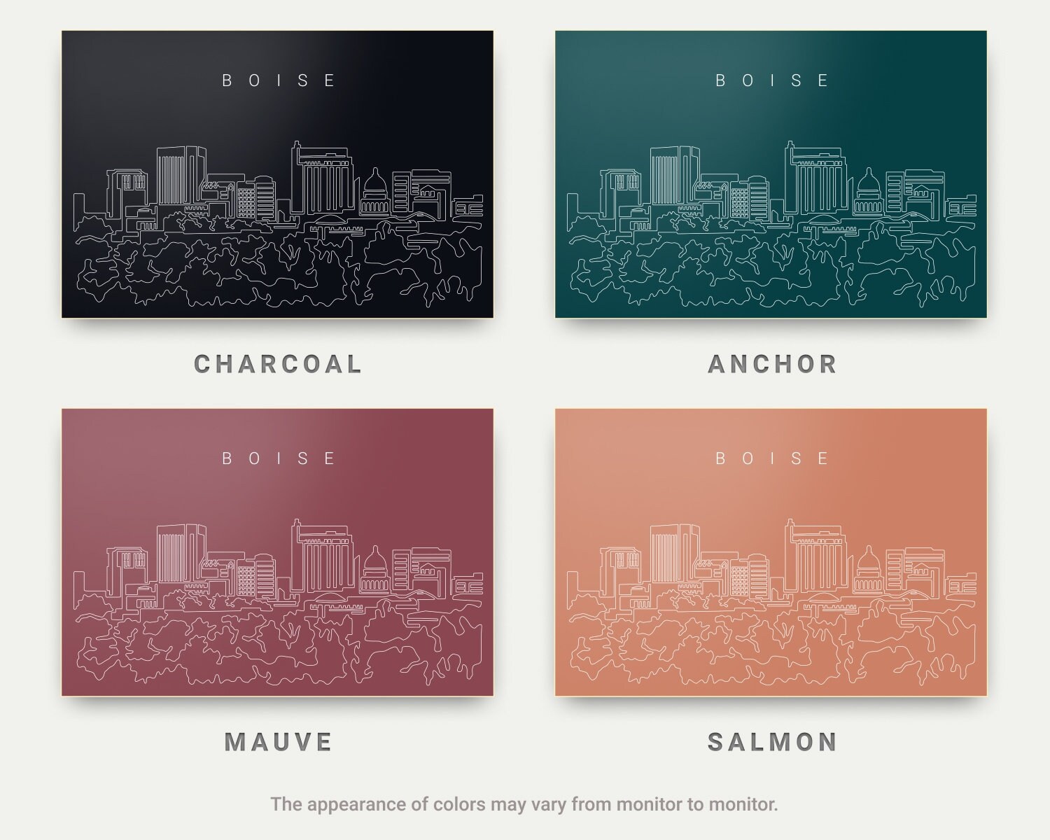 Boise Idaho Kunstdruck Boise Skyline Wandkunst Boise Idaho | Etsy