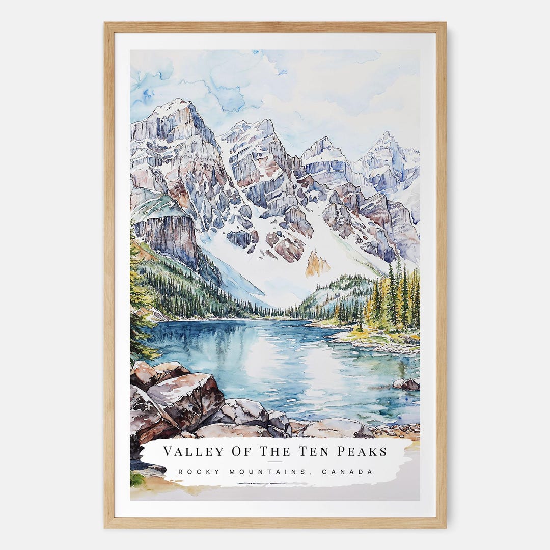 Valley of the Ten Peaks Watercolor Art Print - Banff National Park