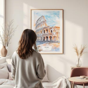 Rome Colosseum Watercolor Painting Art Print - Italy Wall Art - Italy Travel Gift - Moving Gift - New Home Gift - Housewarming Gift imagem 5