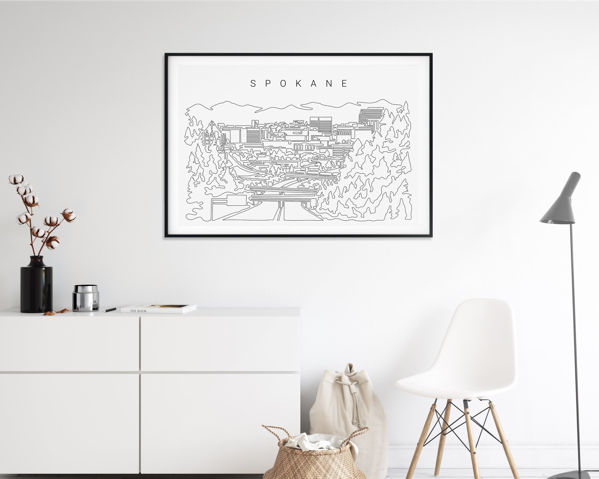 Spokane Wall Art Spokane Skyline Art Print Spokane WA One Etsy