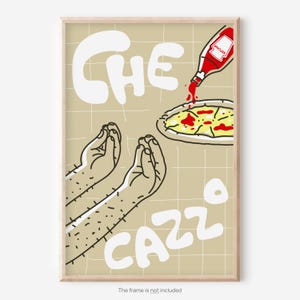 Divertente stampa artistica con gesti delle mani italiane - Originale decorazione da parete per la cucina - 100% illustrata a mano - Ottimo regalo per gli amanti del cibo italiano