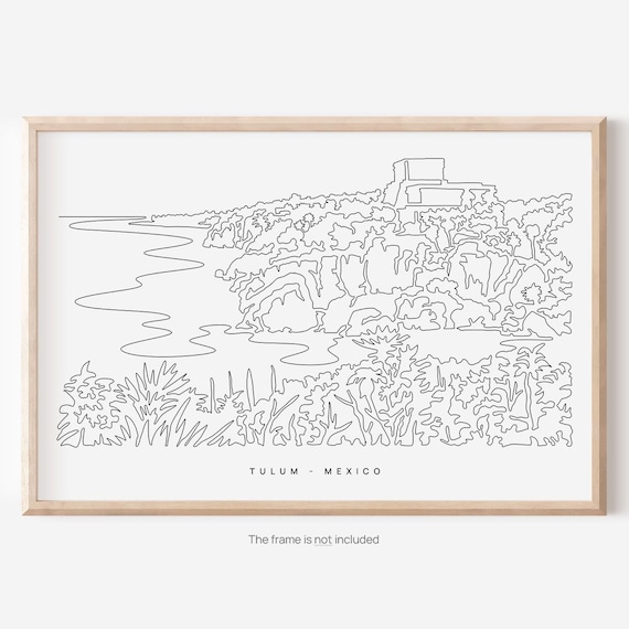 Mexican Murals Wall Line Drawing