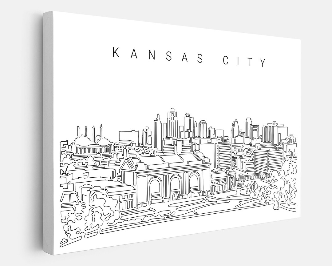 Kansas City Skyline Canvas Art Print Kansas City Wall Art Etsy