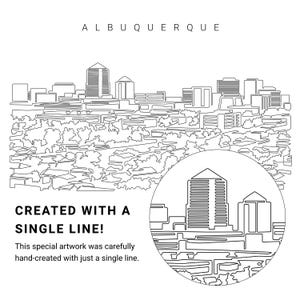 Albuquerque Printable Wall Art - Albuquerque Skyline Single Line Art ...