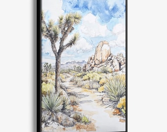 Joshua Tree National Park Leinwanddruck: Wüstenlandschaft Wandbild