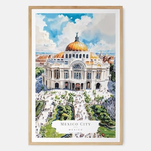 Mexico City Palacio de Bellas Artes - Watercolor Art Print - Mexico Wall Art - Mexico Travel Gift - New Home Gift - Moving Gift