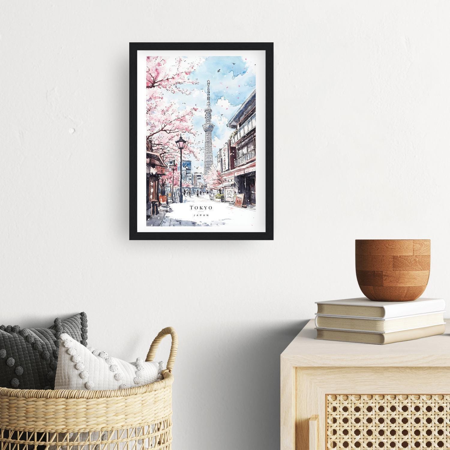Tokyo Skytree Watercolor Art Print - Tokyo Travel Wall Art - Japan