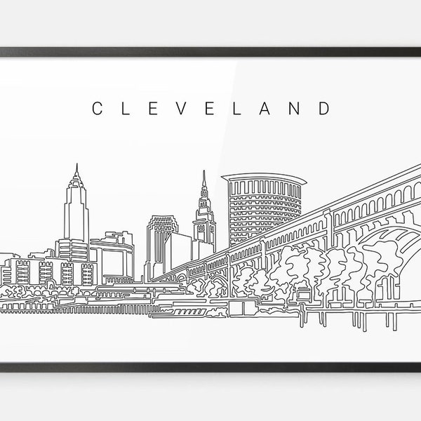 Cleveland Skyline Etsy