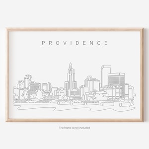 Providence Skyline Wall Art - Providence Art Print with Cityscape One Line Drawing - Providence Rhode Island Poster - New Home Gift