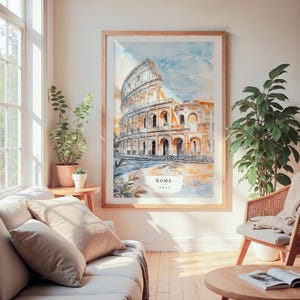 Rome Colosseum Watercolor Painting Art Print - Italy Wall Art - Italy Travel Gift - Moving Gift - New Home Gift - Housewarming Gift imagem 4