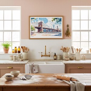 Brooklyn Bridge Art Print: NYC Watercolor Skyline Wall Decor image 6