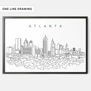 Framed Atlanta Art Print - Atlanta Skyline Wall Art - Atlanta Georgia Travel Poster - Atlanta Wall Decor as Houswarming or New Home Gift