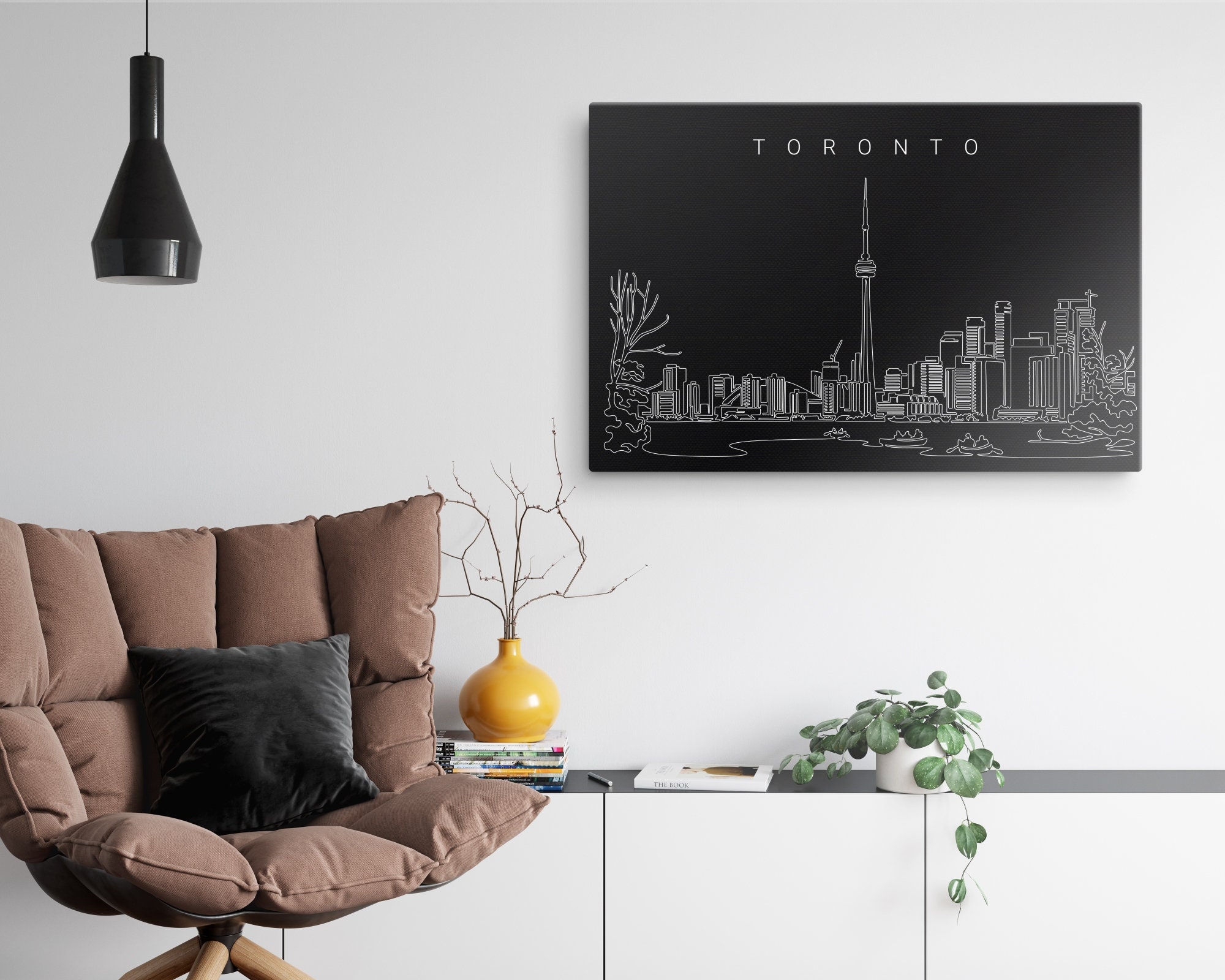Toronto Canada Canvas Wall Art Toronto Skyline Canvas Art Etsy