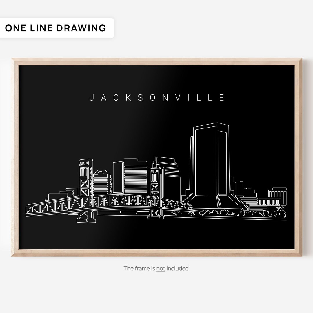 Jacksonville Art Print Jacksonville Wall Art With Cityscape Etsy