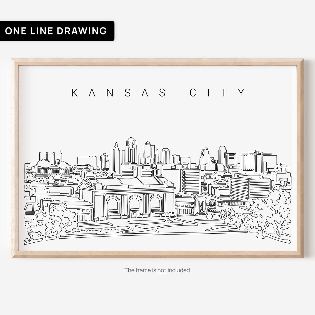 Kansas City Skyline Wall Art Kansas City Art Print Kansas City Poster
